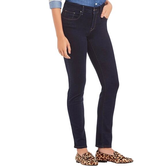 Levi’s Women's 9" Mid Rise Skinny Dark Wash Ankle Stretch Jeans Size 8 - Picture 1 of 11